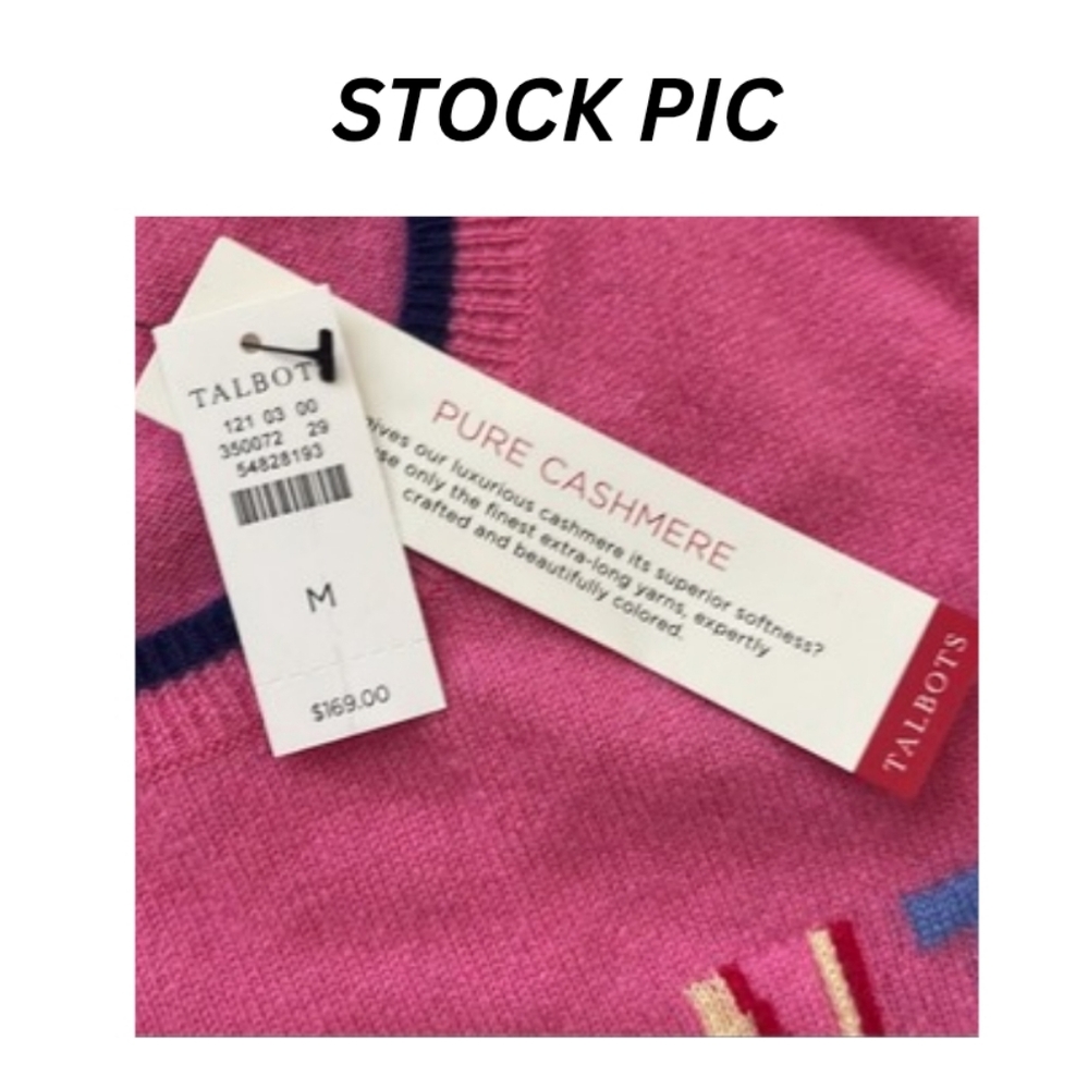 Talbots M Pure Cashmere "Brilliant" Sweater Pink Soft Luxury AT-2514 - Picture 2 of 6